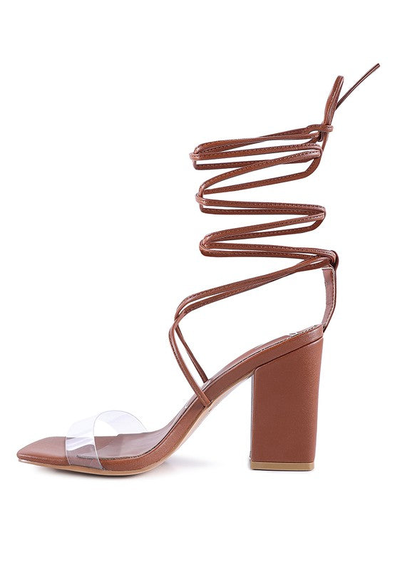 HIGH CULT STRAPPY TIE-UP BLOCK HEELS Rag Company