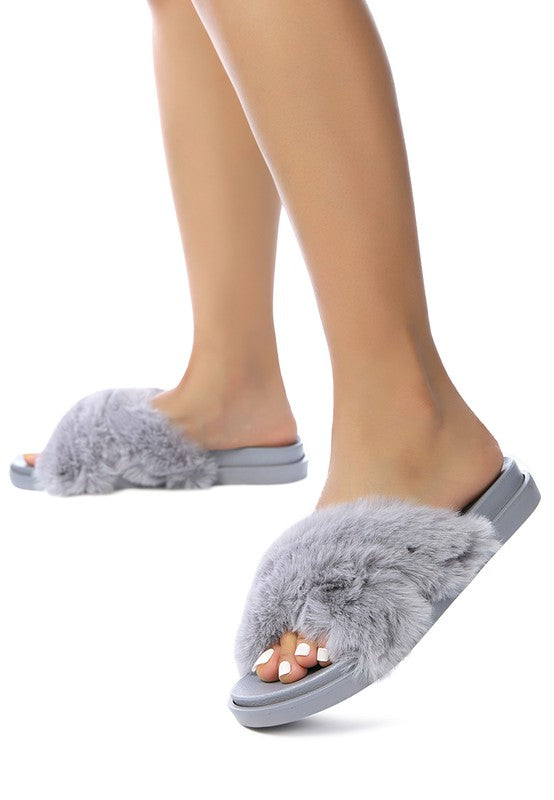 HOMEY FUR SLIP-ON FLATS Rag Company