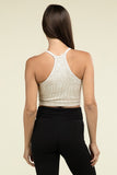 Zenana Washed Ribbed Seamless Cropped Cami Top