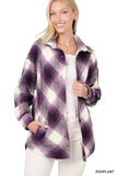 Yarn Dyed Plaid Shacket With Pockets ZENANA