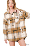 Oversized Yarn Dyed Plaid Shacket ZENANA