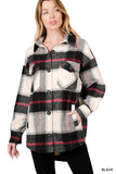 Oversized Yarn Dyed Plaid Shacket ZENANA