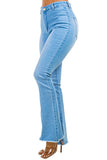 Sexy Denim High Waist Font Button Jeans By Claude By Claude