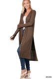 Ribbed Long Cardigan ZENANA