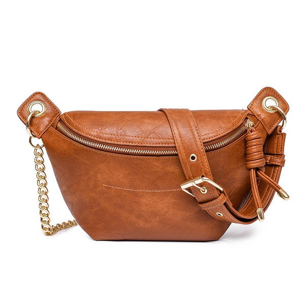 Aili's Corner Luxe Vegan Leather Convertible Sling Belt Bum Bag Aili's Corner