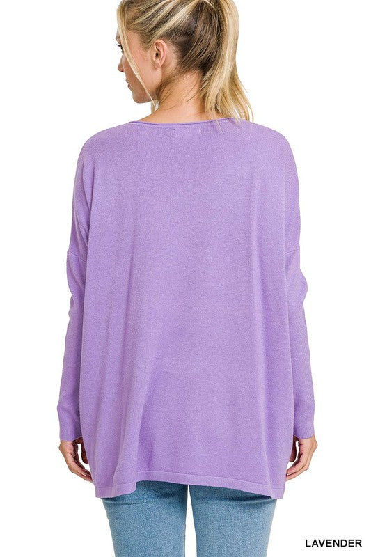 Oversized Front Pocket Sweater ZENANA