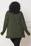 Plus Solid Drape Pocket Cardigan EG fashion