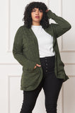 Plus Solid Drape Pocket Cardigan EG fashion