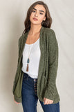 Plus Solid Drape Pocket Cardigan EG fashion