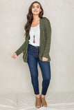 Plus Solid Drape Pocket Cardigan EG fashion