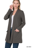 Slouchy Pocket Open Cardigan ZENANA