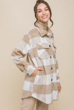 Plaid Bust Pocket Shacket Love Tree