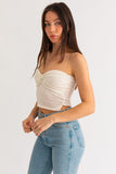 LE LIS Summer Front Twist Tube Strapless Crop Top LE LIS