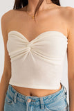 LE LIS Summer Front Twist Tube Strapless Crop Top LE LIS