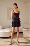 Do + Be Elegant Tiered Lace Knitted A-Line Sweetheart Neck Mini Dress Do + Be Collection