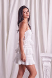 Do + Be Elegant Tiered Lace Knitted A-Line Sweetheart Neck Mini Dress Do + Be Collection