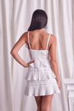 Do + Be Elegant Tiered Lace Knitted A-Line Sweetheart Neck Mini Dress Do + Be Collection