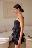 Do + Be Elegant Tiered Lace Knitted A-Line Sweetheart Neck Mini Dress Do + Be Collection