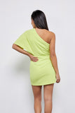 Do + Be Elegant One Shoulder Sleeveless Wrap Mini Dress Do + Be Collection