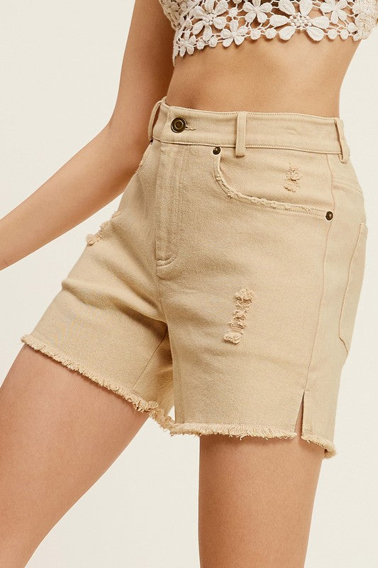 CASUAL WASHED STYLE DENIM SHORTS WITH POCKETS La Miel