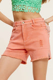 CASUAL WASHED STYLE DENIM SHORTS WITH POCKETS La Miel