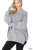 Side Slit Oversized Sweater ZENANA