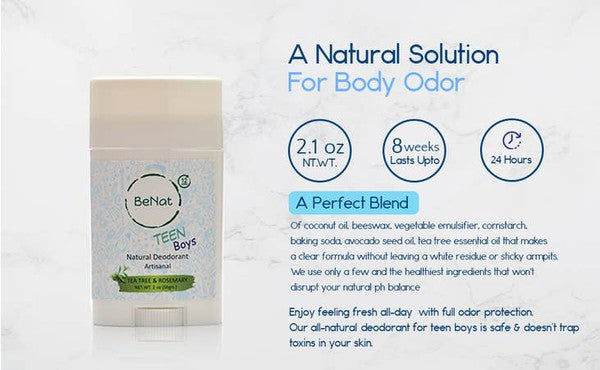 BeNat All-natural Deodorants for Kids & Teens - Rosa Apparel