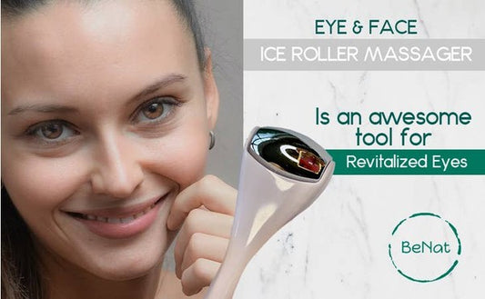 BeNat Eye & Face Ice Roller Massager. Relaxing and Functional Eye and Facial Roller. - Rosa Apparel