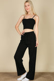 Capella Casual Bustier Cami Top & Slant Straight Pants Set