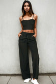 Capella Casual Bustier Cami Top & Slant Straight Pants Set