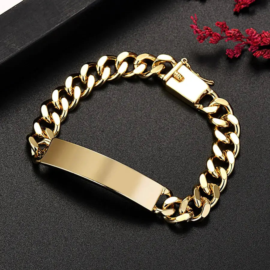 18K Gold 10MM Chain Bracelets - Rosa Apparel