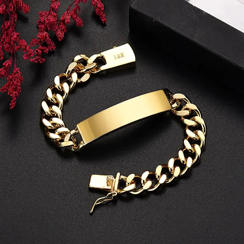 18K Gold 10MM Chain Bracelets - Rosa Apparel