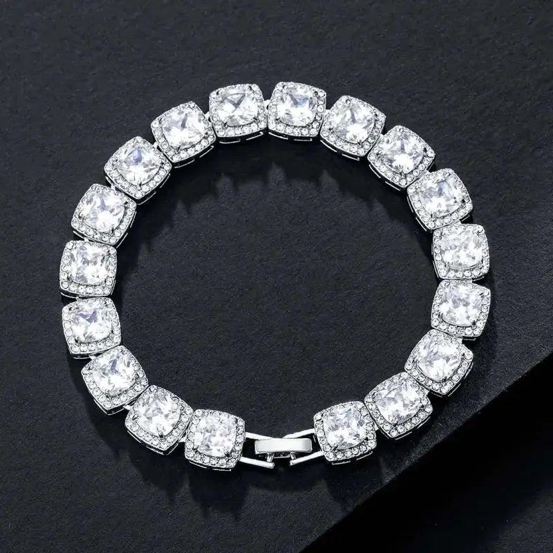 18K White Gold Tennis Bracelet - Rosa Apparel