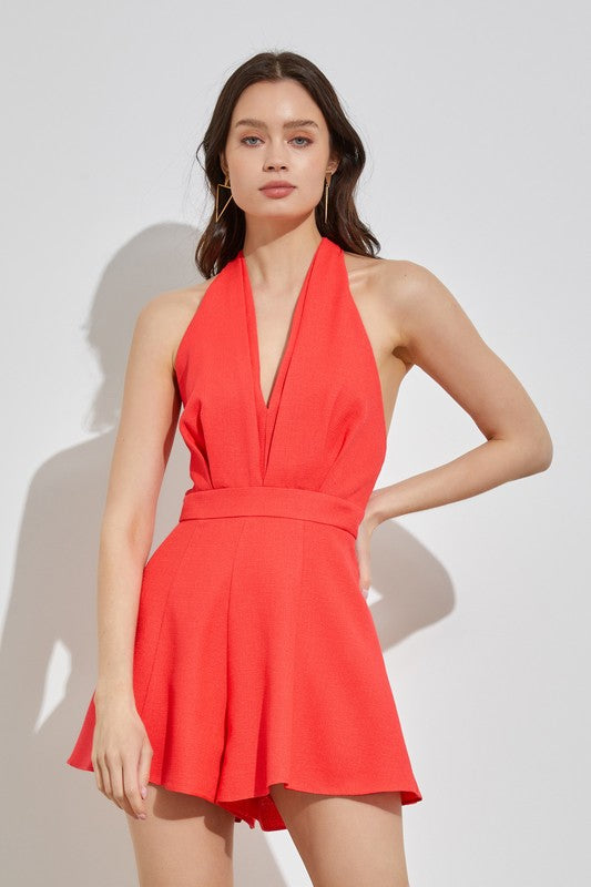 Do + Be Sexy Halter Neck Sleeveless Wide Leg Romper Do + Be Collection