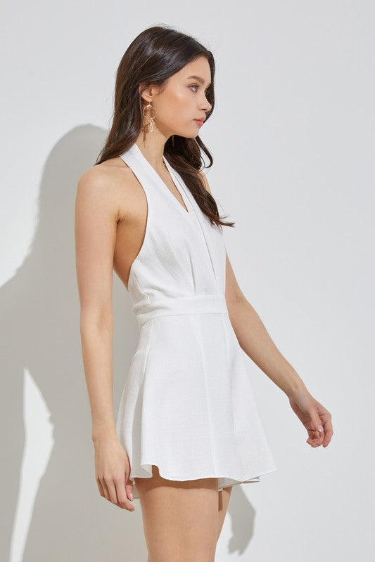 Do + Be Sexy Halter Neck Sleeveless Wide Leg Romper Do + Be Collection