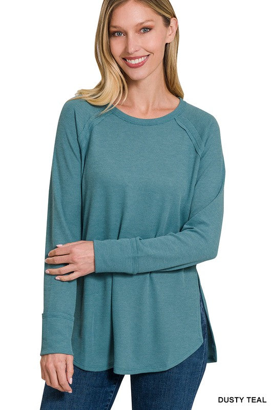 Melage Baby Waffle Long Sleeve Top ZENANA