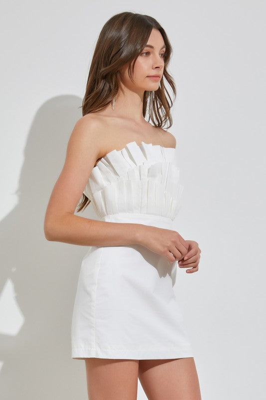 Do + Be Romantic Off Shoulder Sleeveless Ruffle Knee-Length Dress Do + Be Collection