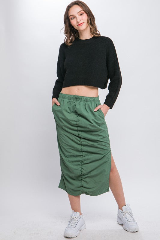 Wool Blend Cropped Sweater Top Love Tree