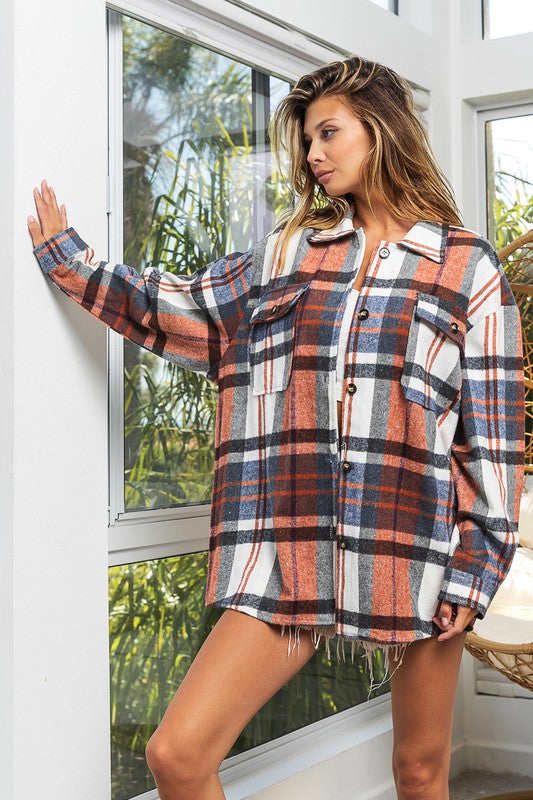 Textured Shirts With Big Checkered Point BiBi