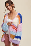 Hand Knit Multi Striped Cardigan Listicle