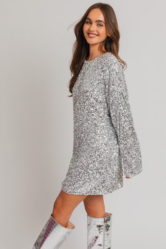 Long Sleeve Sequin Mini Dress LE LIS