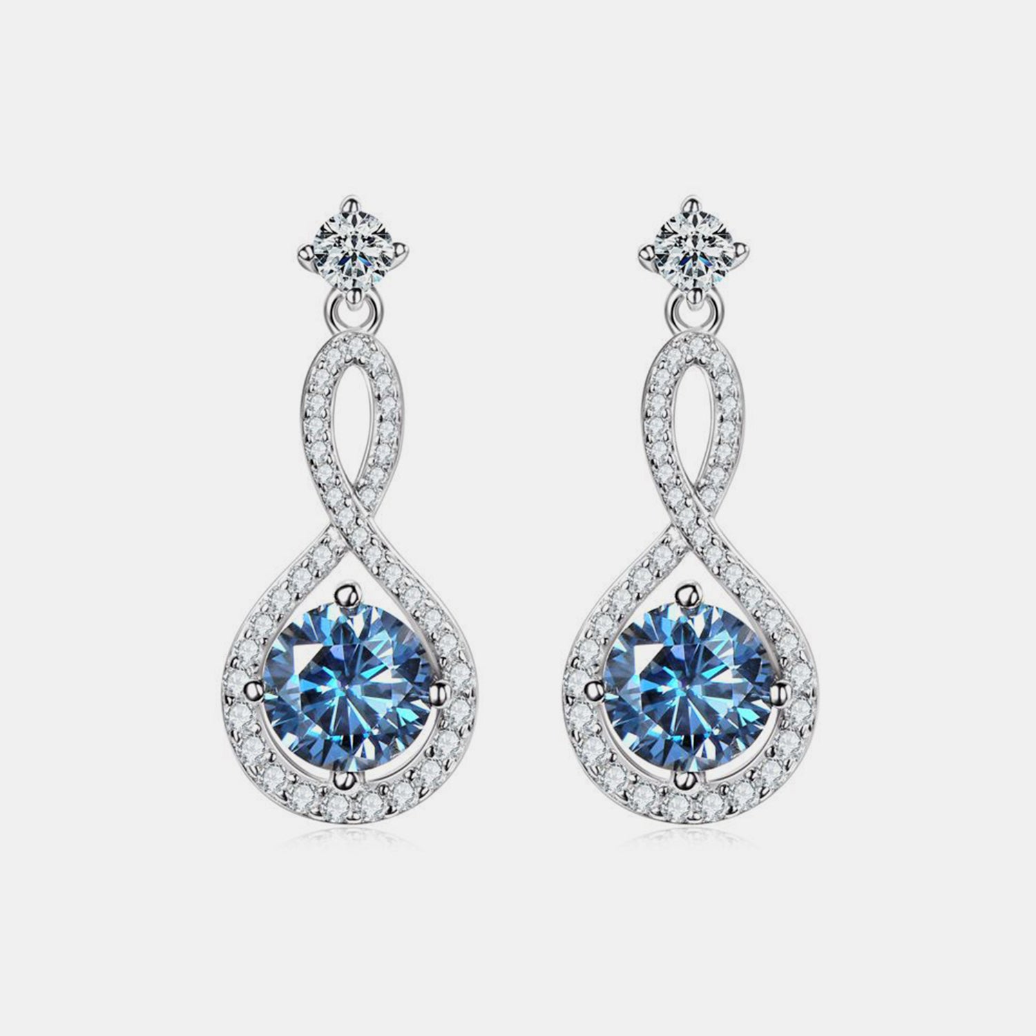 1 Carat Moissanite 925 Sterling Silver Earrings - Rosa Apparel