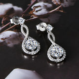 1 Carat Moissanite 925 Sterling Silver Earrings - Rosa Apparel