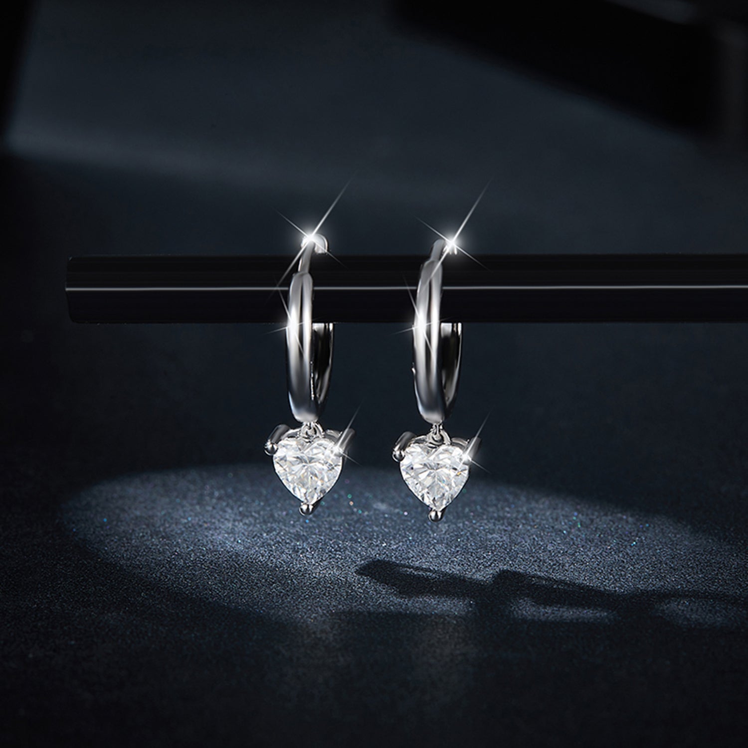 1 Carat Moissanite 925 Sterling Silver Heart Earrings - Rosa Apparel