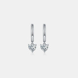 1 Carat Moissanite 925 Sterling Silver Heart Earrings - Rosa Apparel