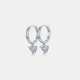 1 Carat Moissanite 925 Sterling Silver Heart Earrings - Rosa Apparel