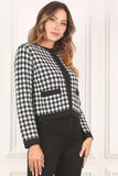 Black check knitted jacket Lilou