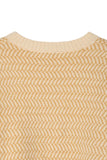 Herringbone Pattern Crew Neck Sweater Lilou