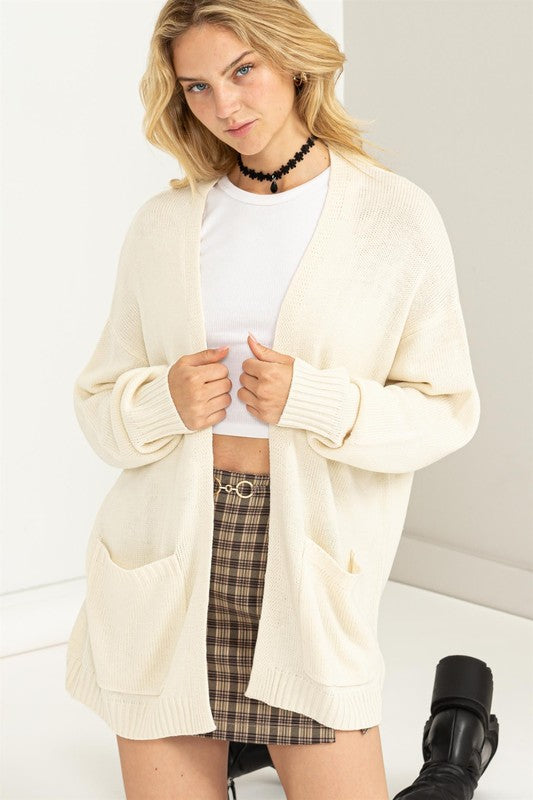 True Story Open Front Cardigan Sweater HYFVE