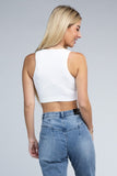 Ambiance Trendy Ribbed V-Neck Cropped Pullover Tank Top Ambiance Apparel